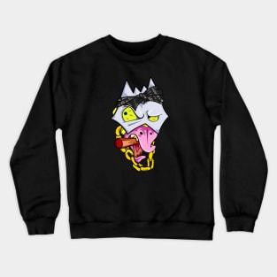 Dope Slluks chicken character is smoking a cigar illustration Crewneck Sweatshirt